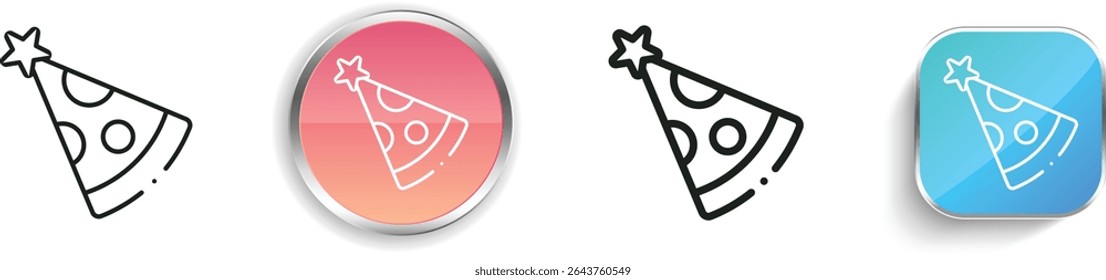 party hat icon. Thin Linear, Regular and Button Style Design Isolated On White Background