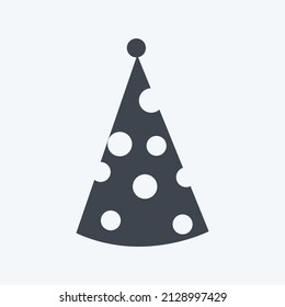 Party Hat I Icon in trendy glyph style isolated on soft blue background