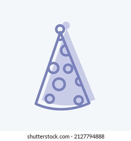 Party Hat I Icon in trendy two tone style isolated on soft blue background