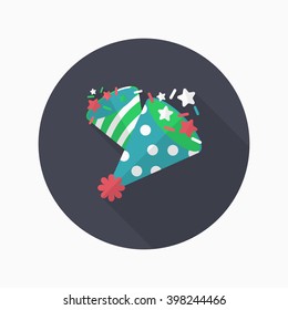 Party hat icon , Vector flat long shadow design.