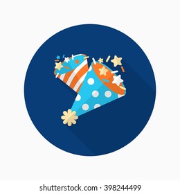 Party hat icon , Vector flat long shadow design.