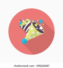 Party hat icon , Vector flat long shadow design.