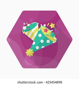 Party hat icon , Vector flat long shadow design.