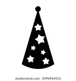 Vector del icono del sombrero del partido en el fondo blanco