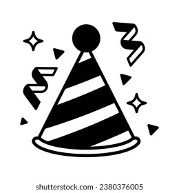 Party hat icon vector sign and symbol on trendy design for design and print.