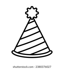 Símbolo y símbolo del vector de icono de sombrero de parte en el diseño de moda para diseño e impresión.