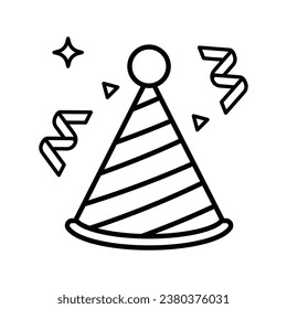 Party hat icon vector sign and symbol on trendy design for design and print.