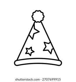 Icono de sombrero de fiesta con fondo blanco Vector Ilustración de stock