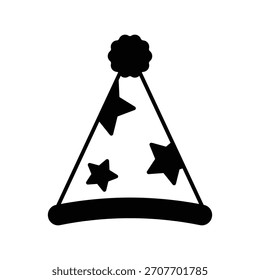 Icono de sombrero de fiesta con fondo blanco Vector Ilustración de stock