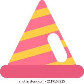 Party hat, illustration, vector on a white background.