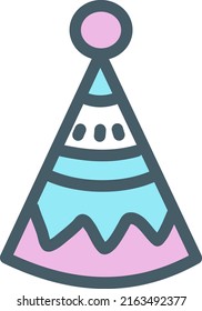 Party hat, illustration, vector on a white background.