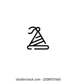 Party Hat incomplete line art icon template