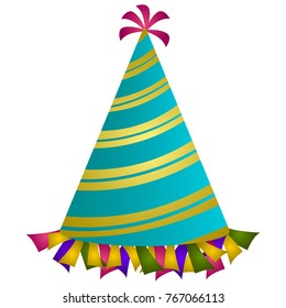 Party hat isolated on white background, Vector illustration