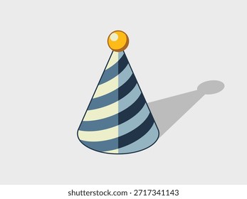 Ilustração de vetor isométrico de chapéu de festa com sombra