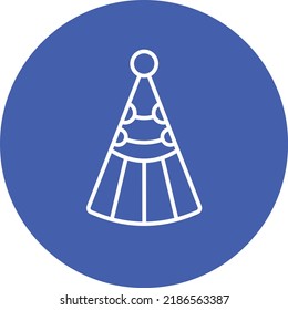 Party Hat line circle icon vector image. Can also be used for web apps, mobile apps and print media.
