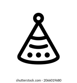 Party hat line icon with editable strokes