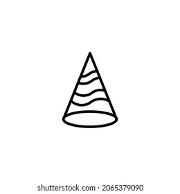 Party Hat Line Icon, Vector Template