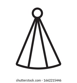 party hat line style icon vector illustration design