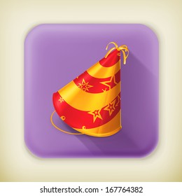 Party hat, long shadow icon