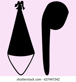 Party hat noisemaker vector silhouette isolated