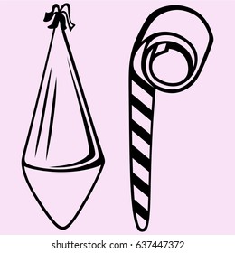 Party hat noisemaker vector silhouette isolated