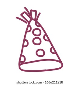 party hat on white background, line style icon vector illustration design