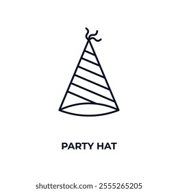 party hat outline icon. Linear vector from entertainment concept. Thin line party hat icon isolated on white background
