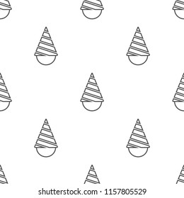 party hat outline icon vector, can be used for web and mobile design seamless pattern