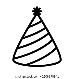 Party Hat Outline Icon Vector Illustration Stock Vector (Royalty Free ...