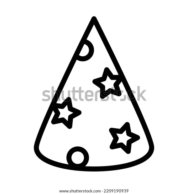 Party Hat Outline Icon Vector Illustration Stock Vector (Royalty Free