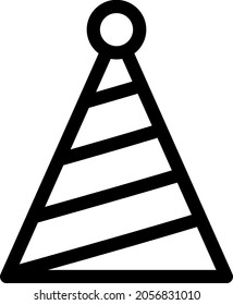 Diseño de iconos de vector de esquema de sombrero de parte
