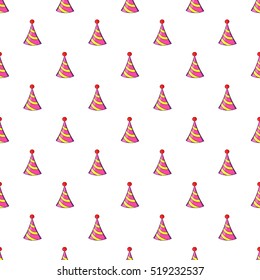 Party hat pattern. Cartoon illustration of party hat vector pattern for web