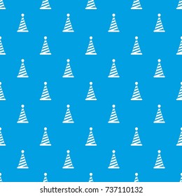 Party hat pattern repeat seamless in blue color for any design. Vector geometric illustration