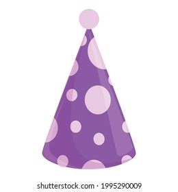 Party hat purple icon. Cartoon of Party hat purple vector icon for web design isolated on white background