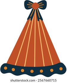 Party Hat with Ribbon Vector Illustration