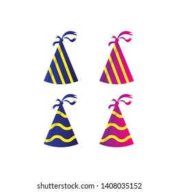 Party hat set isolated on a white. Birthday hat set. Vector fun decoration. Colorful surprise costume.	
Party hat set isolated on a white. Birthday hat set. Vector fun decoration.