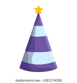 party hat with star decorative icon