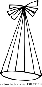 party hat with stripes. hand drawn doodle style. vector, minimalism, monochrome. festive funny