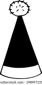 party hat with stripes. hand drawn doodle style. vector, minimalism, monochrome. festive funny
