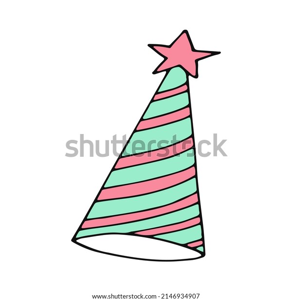 Party Hat Stripes Hand Drawn Doodle Stock Vector (Royalty Free