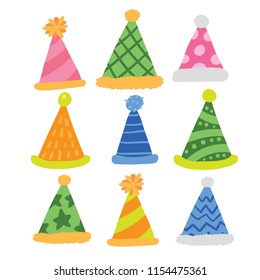 party hat vector collection design