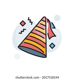 Party hat vector filled outline icon style illustration. EPS 10 file 