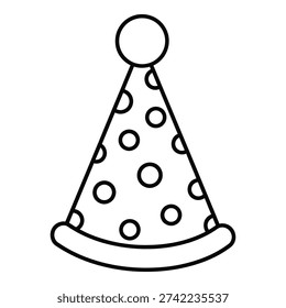 Party Hat Vector Illustration - Festive Cone with Polka Dots for Celebrations