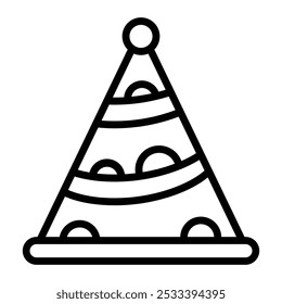 Party Hat Vector Line Icon Design