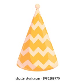 Party hat with zigzags icon. Cartoon of Party hat with zigzags vector icon for web design isolated on white background