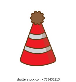 party hats icon flat color