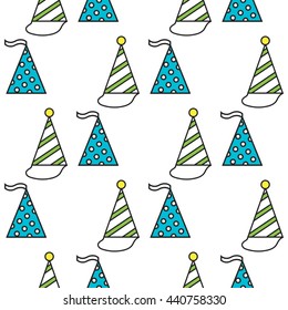 Party hats. Seamless festive pattern. Vector