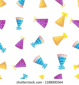 party hats, seamless pattern