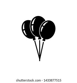 Party Helium Balloons. Flat Vector Icon illustration. Simple black symbol on white background. Party Helium Balloons sign design template for web and mobile UI element