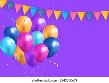 Ilustración vectorial de fondo de cumpleaños de feriado de fiesta